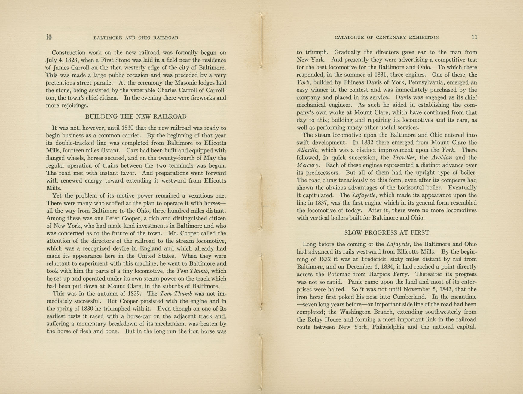 Catalogue of the Centenary Exhibition of the B&O Railroad