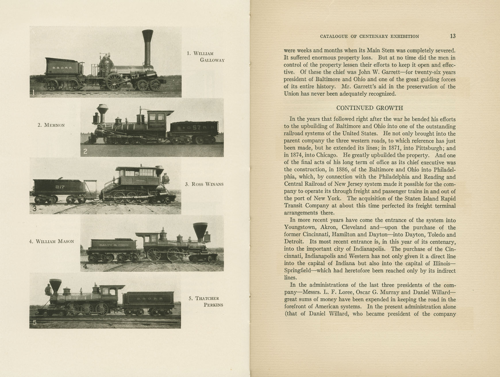 Catalogue of the Centenary Exhibition of the B&O Railroad