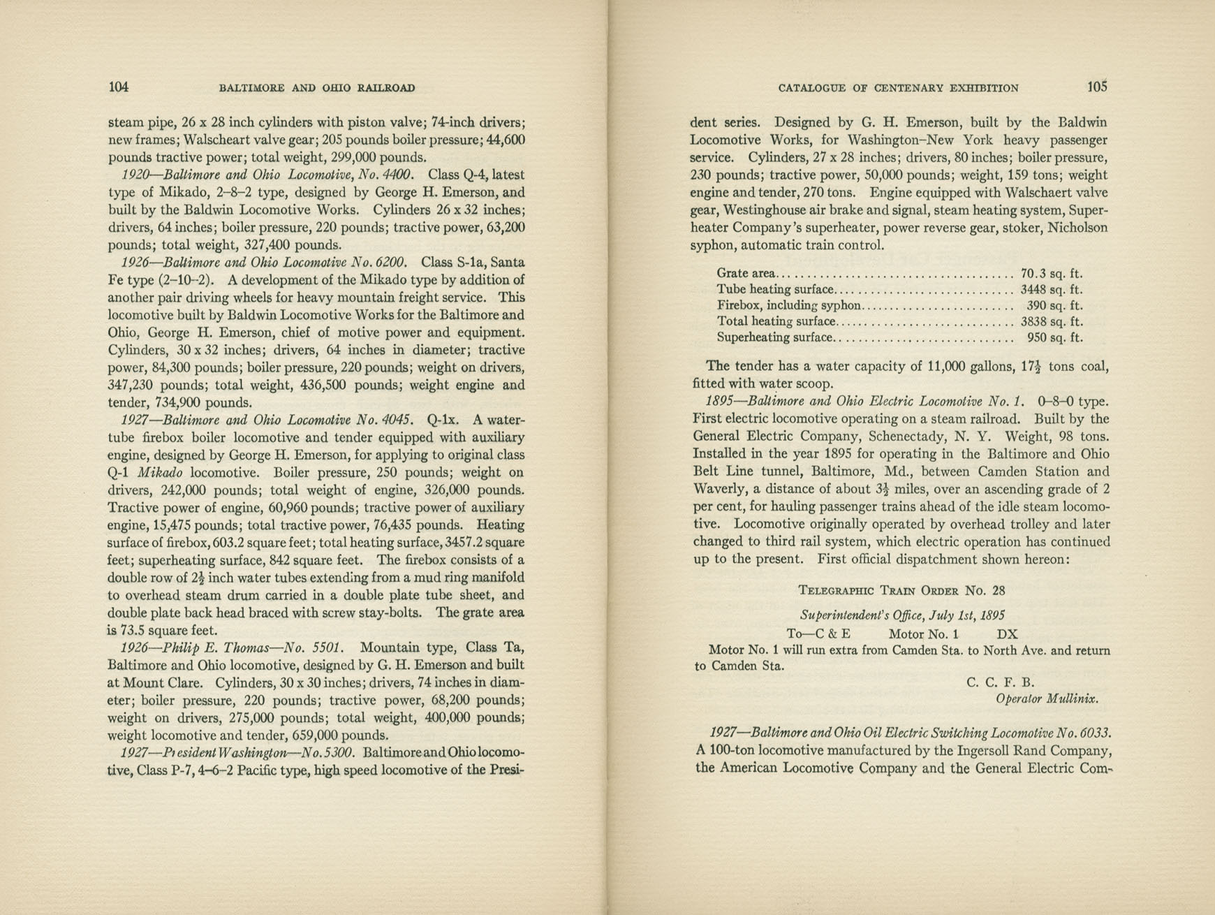 Catalogue of the Centenary Exhibition of the B&O Railroad