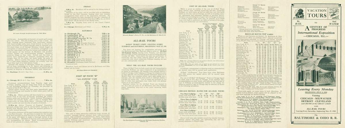 Vacation Tours by Rail and Water