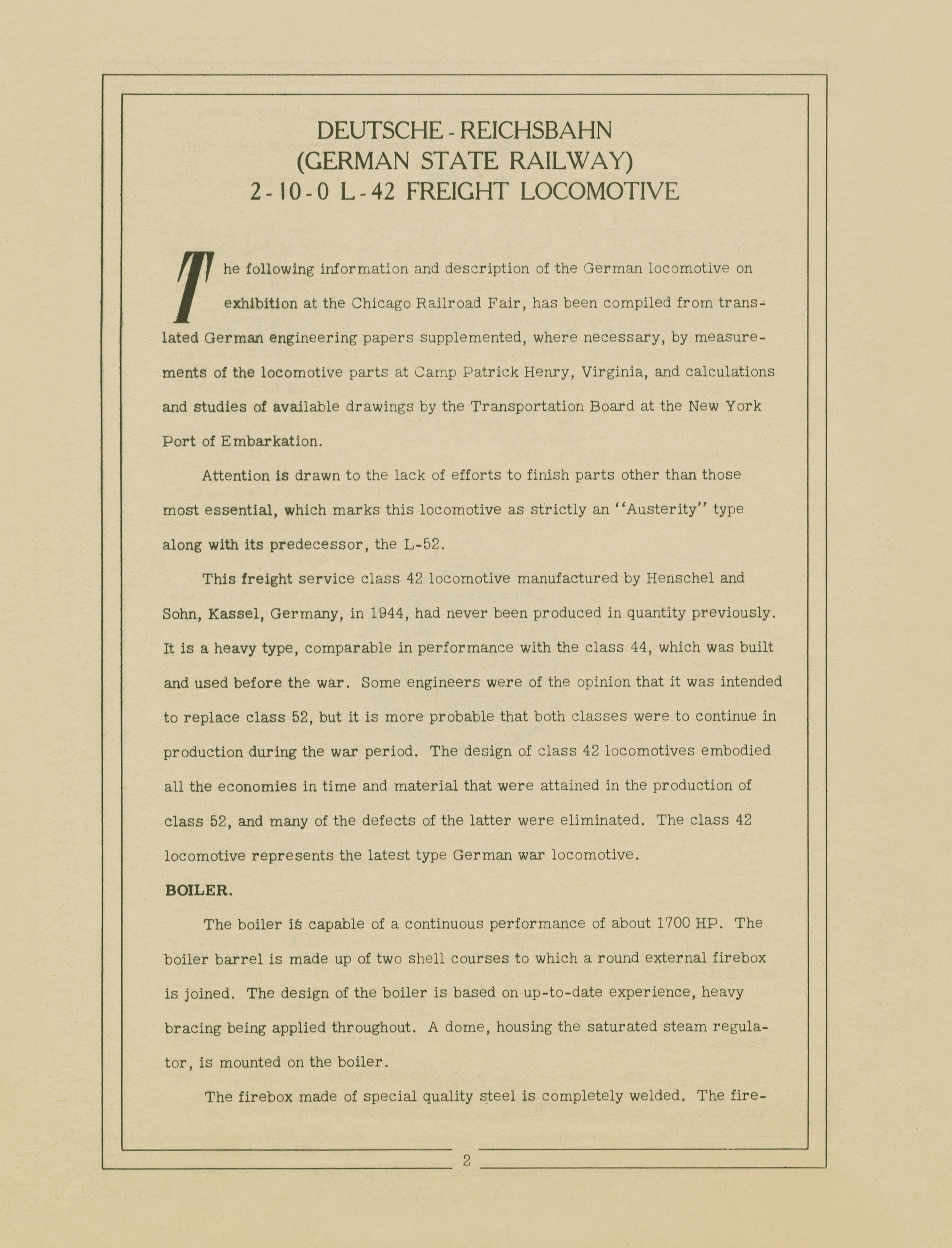 USA Transportion Corps Exhibit