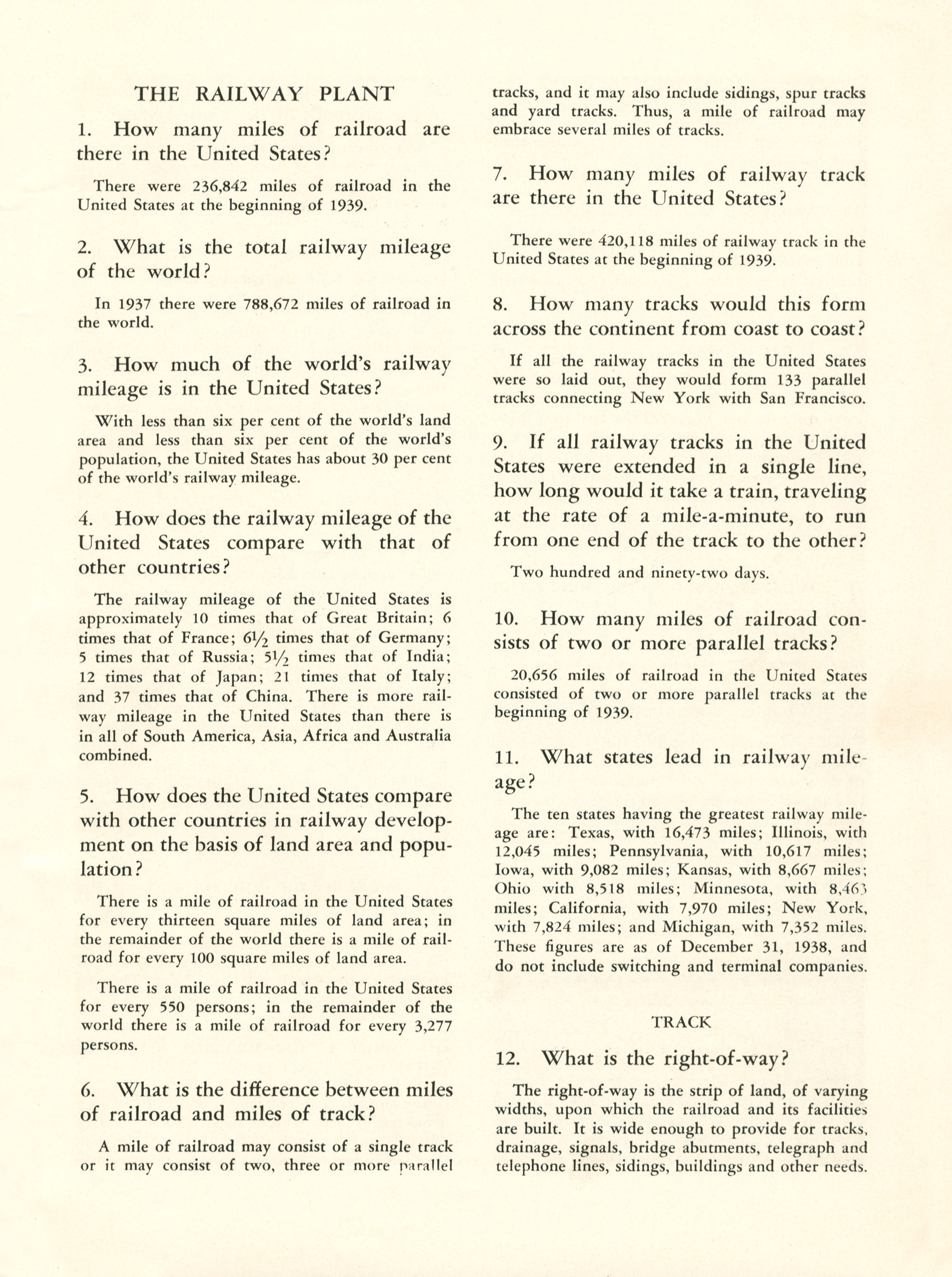 Quiz on Railroads and Railroading