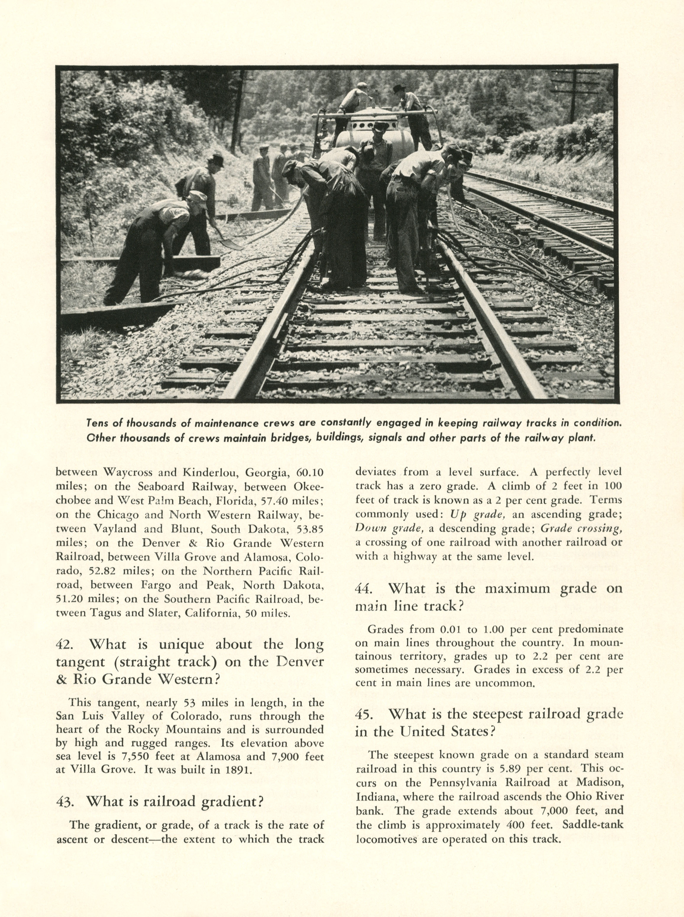 Quiz on Railroads and Railroading