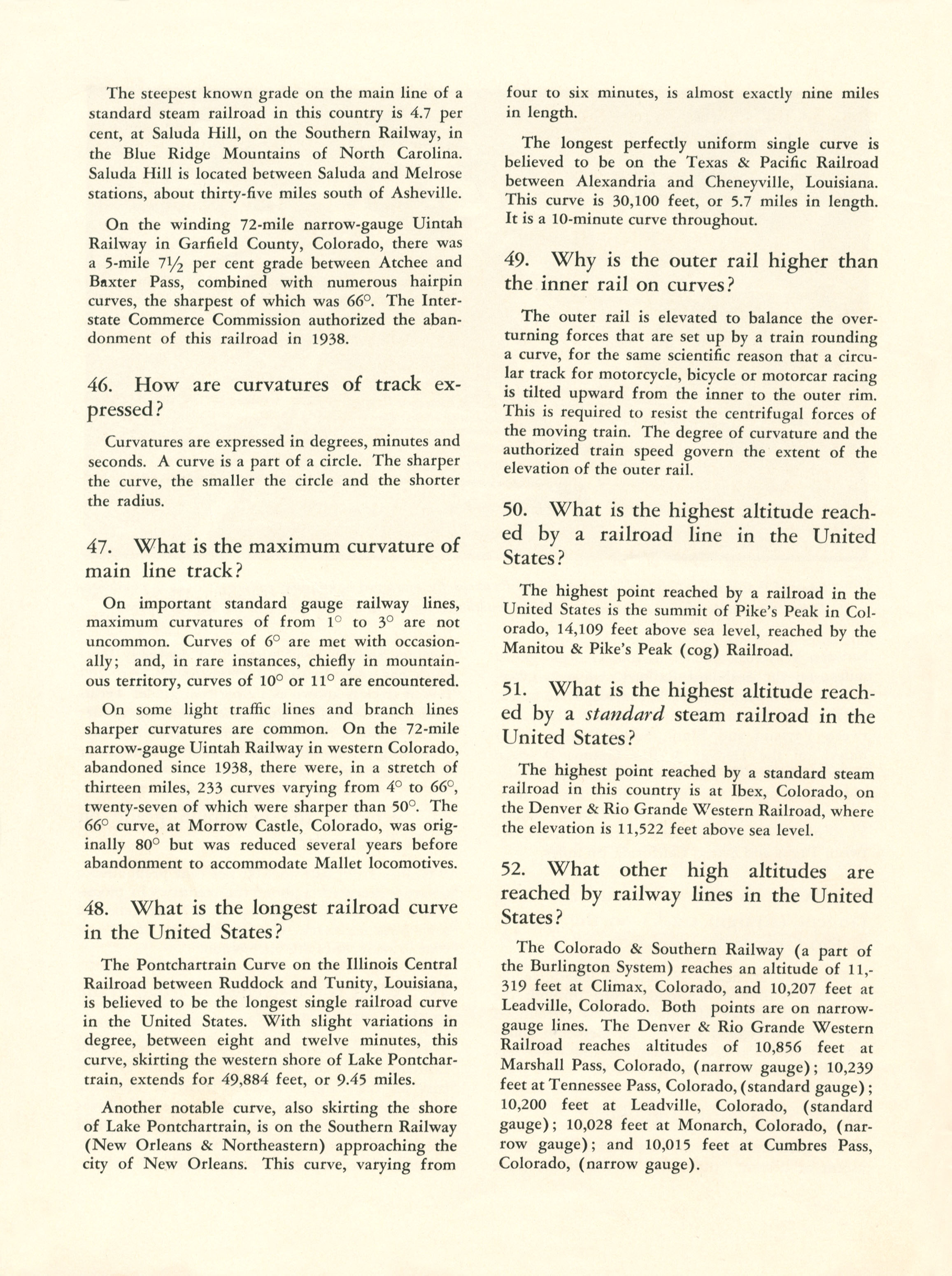 Quiz on Railroads and Railroading
