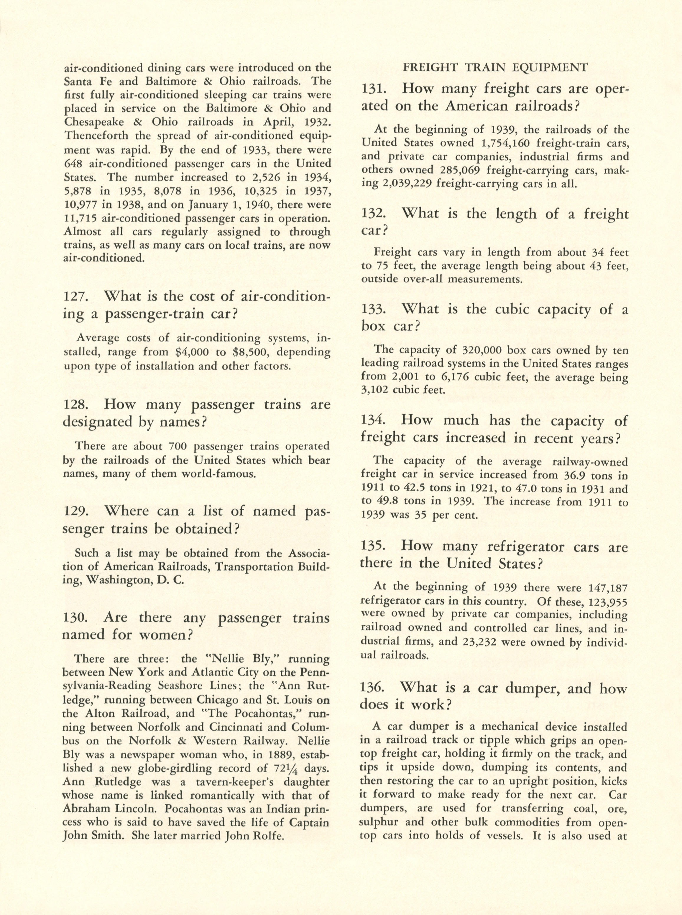 Quiz on Railroads and Railroading