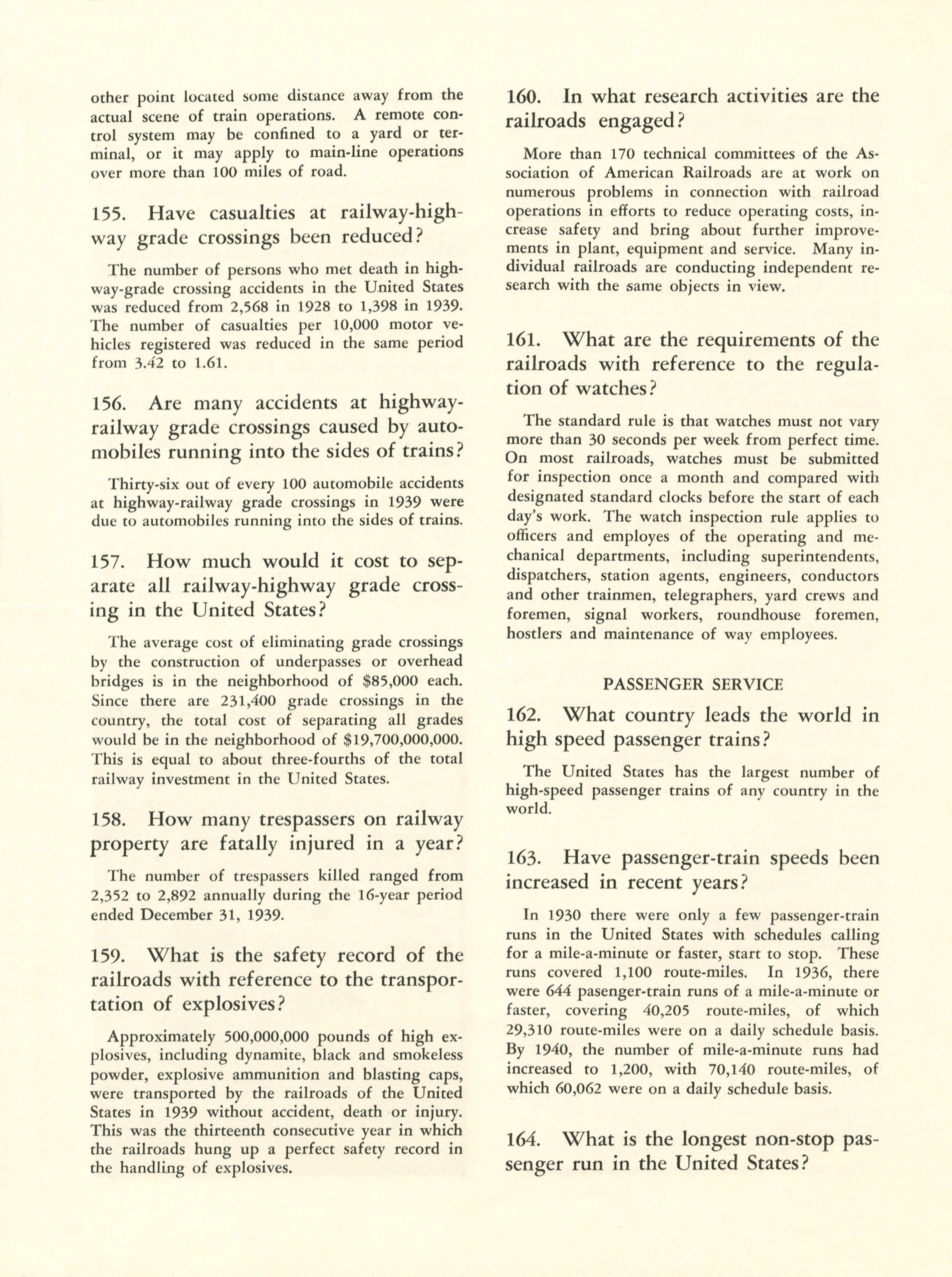 Quiz on Railroads and Railroading