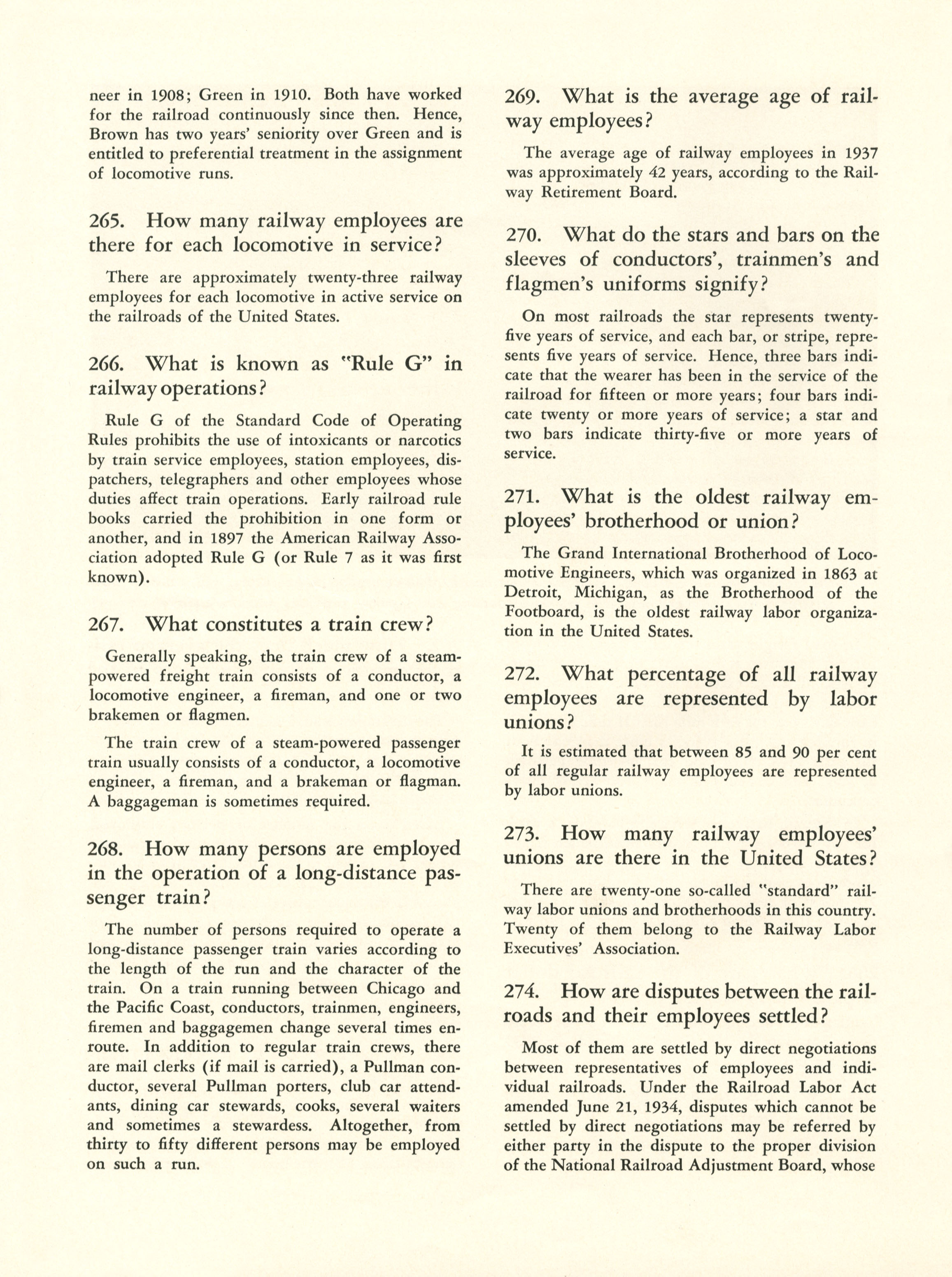 Quiz on Railroads and Railroading