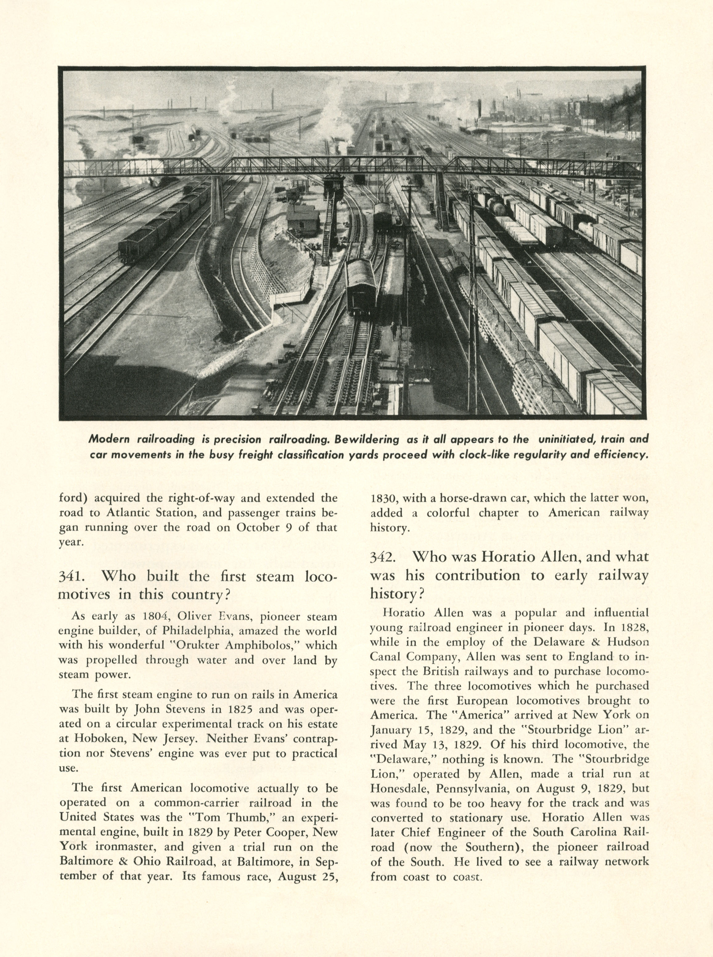 Quiz on Railroads and Railroading