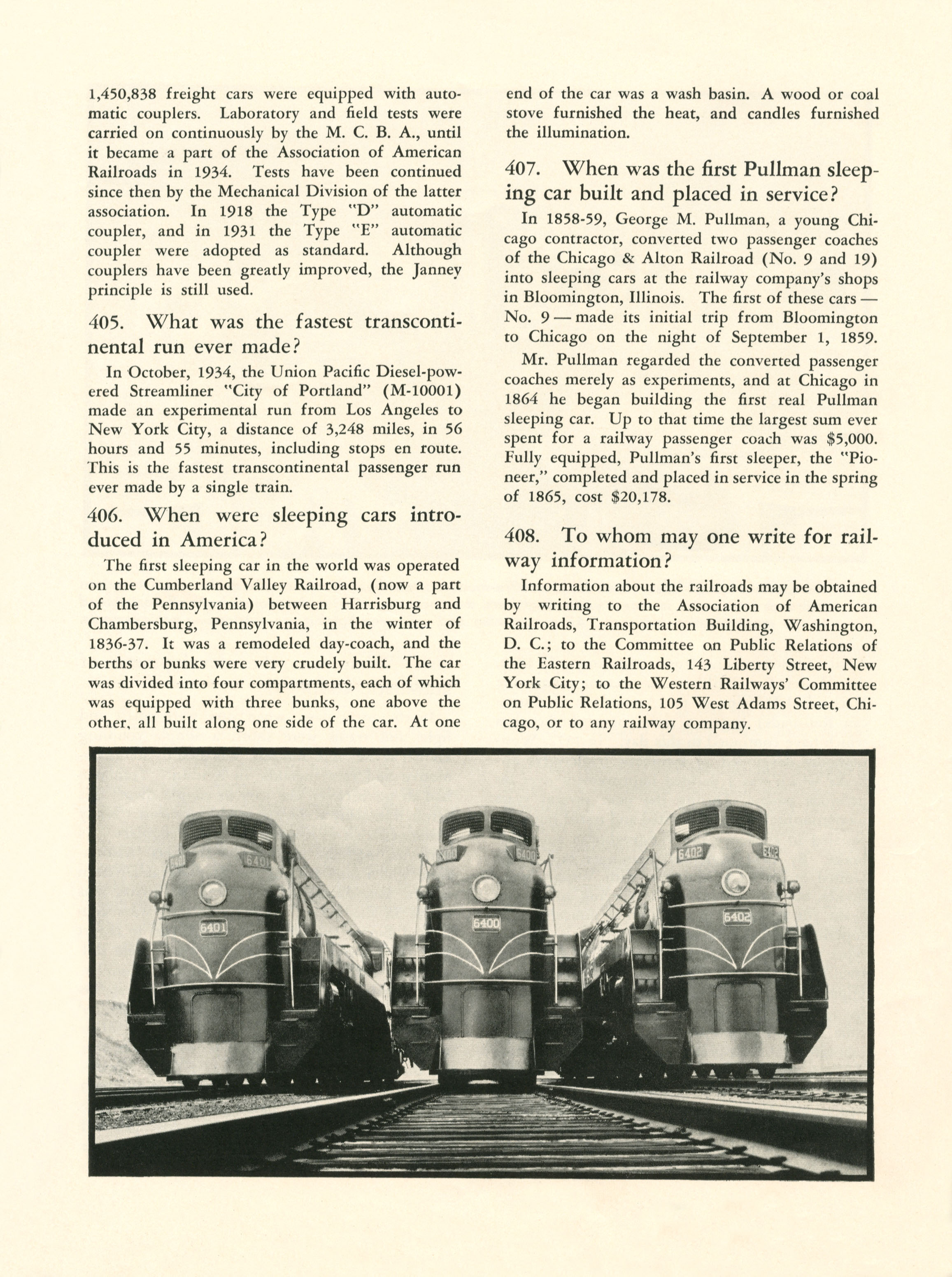 Quiz on Railroads and Railroading