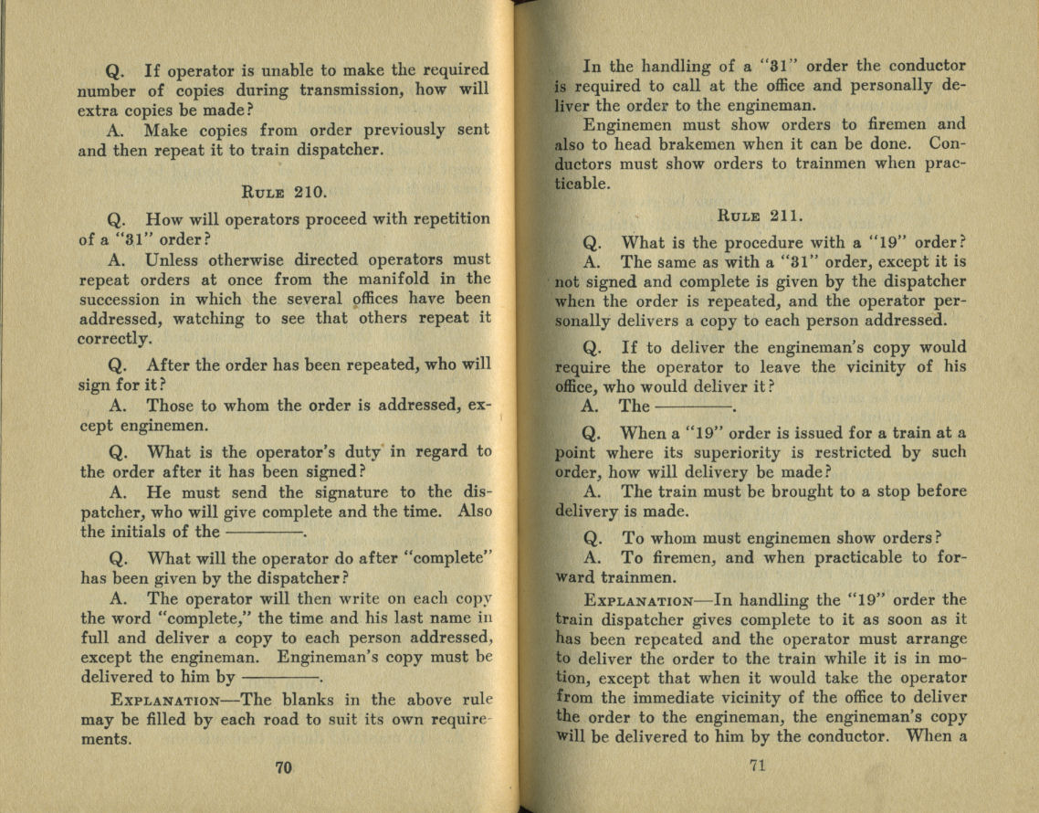 Standard Train Rule Examination