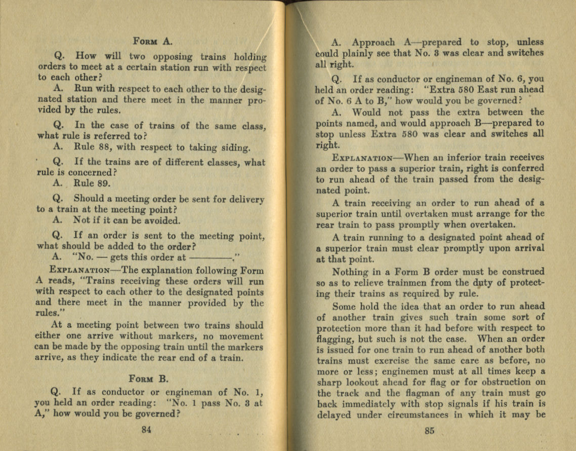 Standard Train Rule Examination