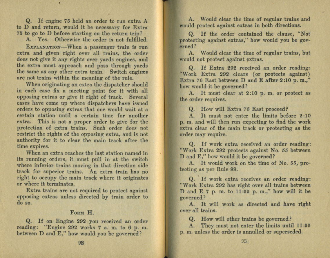 Standard Train Rule Examination