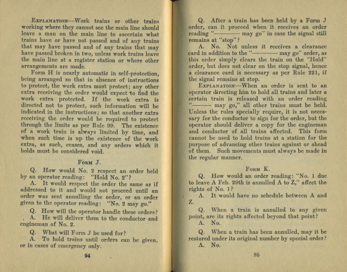 Standard Train Rule Examination