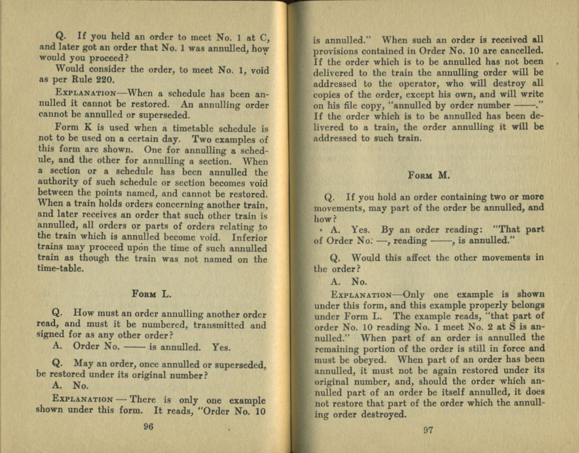 Standard Train Rule Examination