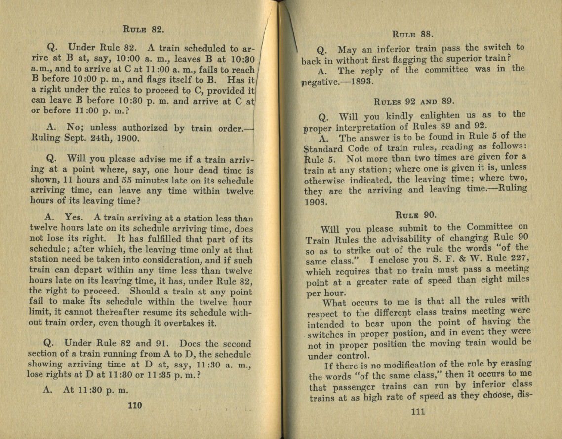 Standard Train Rule Examination