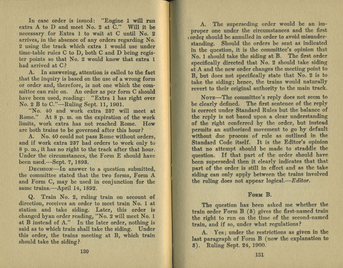 Standard Train Rule Examination