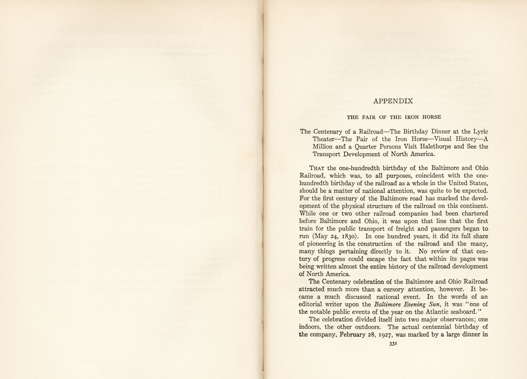 Hungerford, Story of the B&O