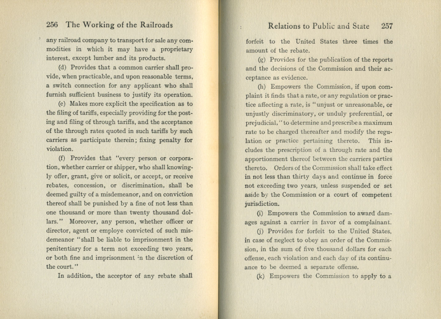 Working of the Railroads