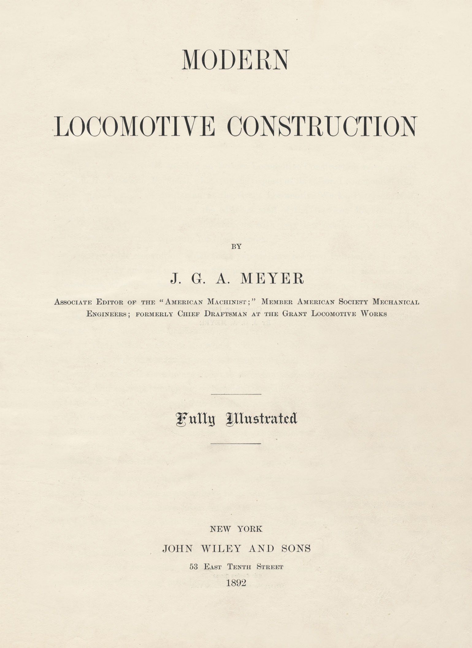 Modern Locomotive Construction