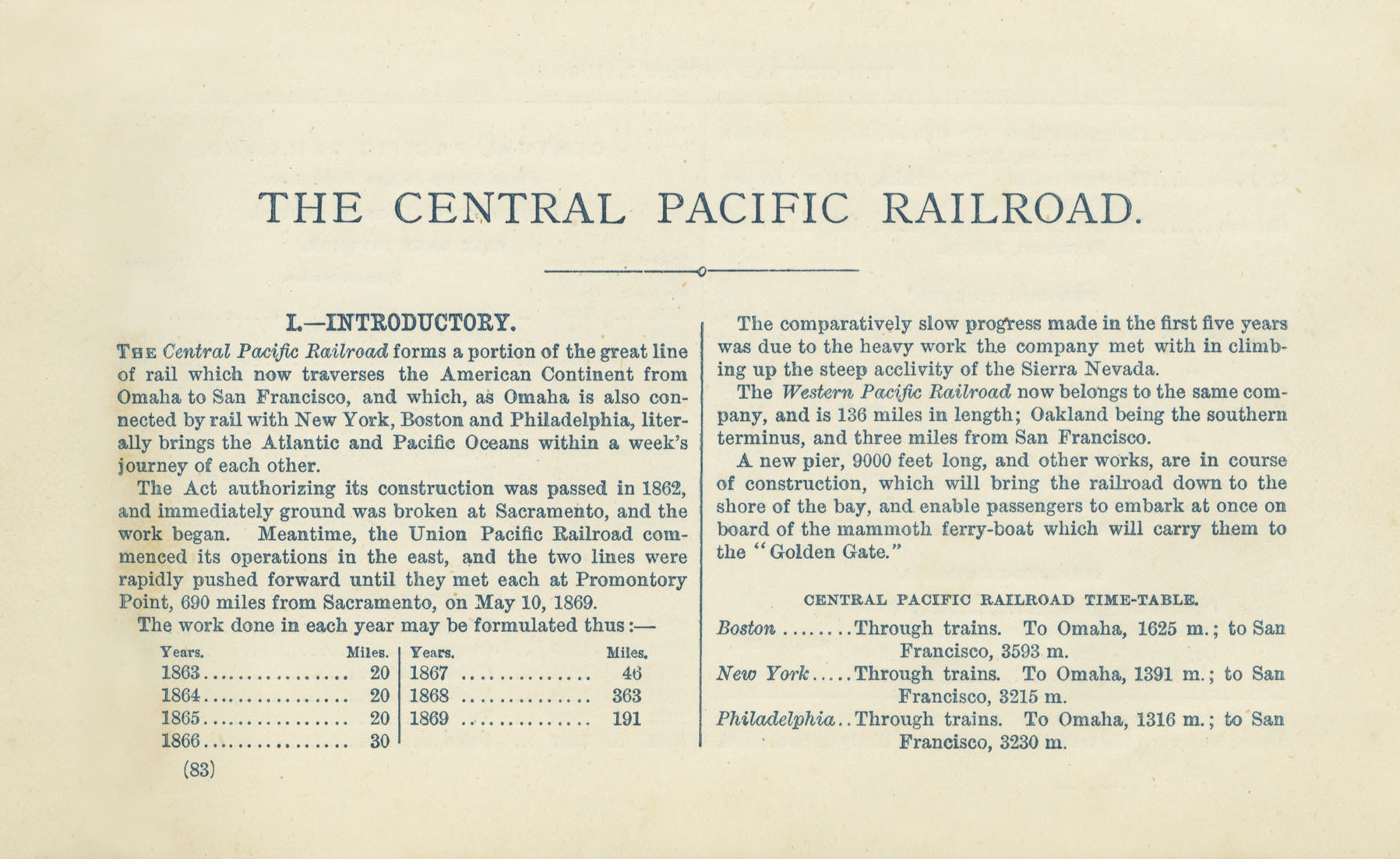 The Central Pacific Railroad