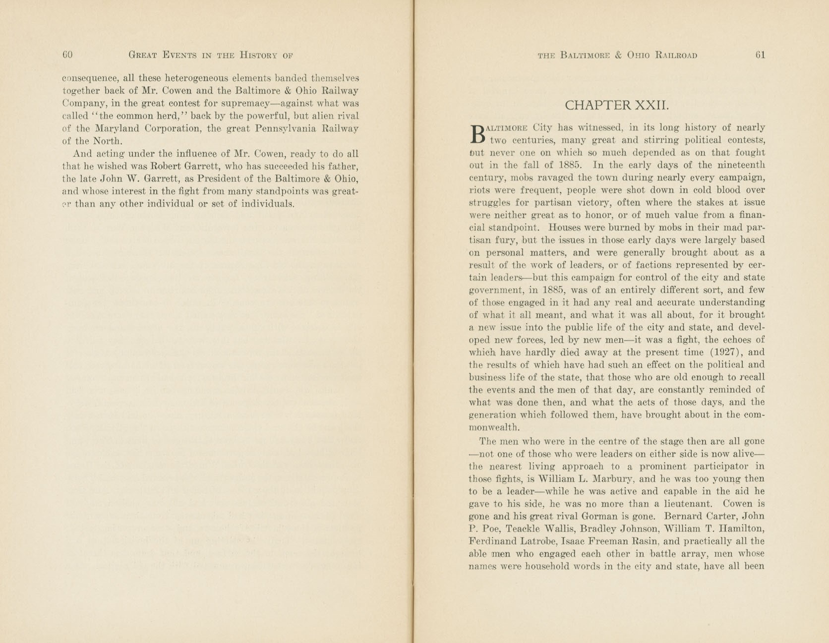 Graphic Sketches from the History of the B&O