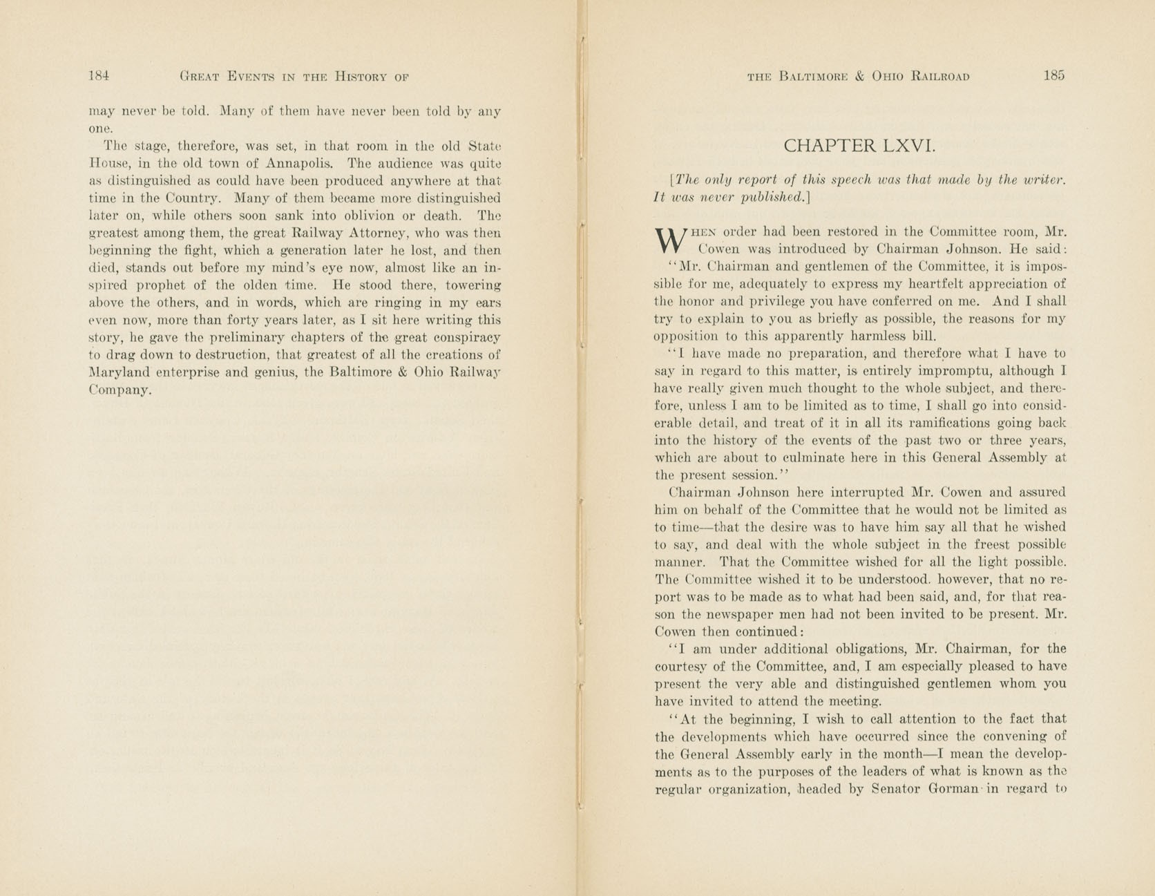 Graphic Sketches from the History of the B&O