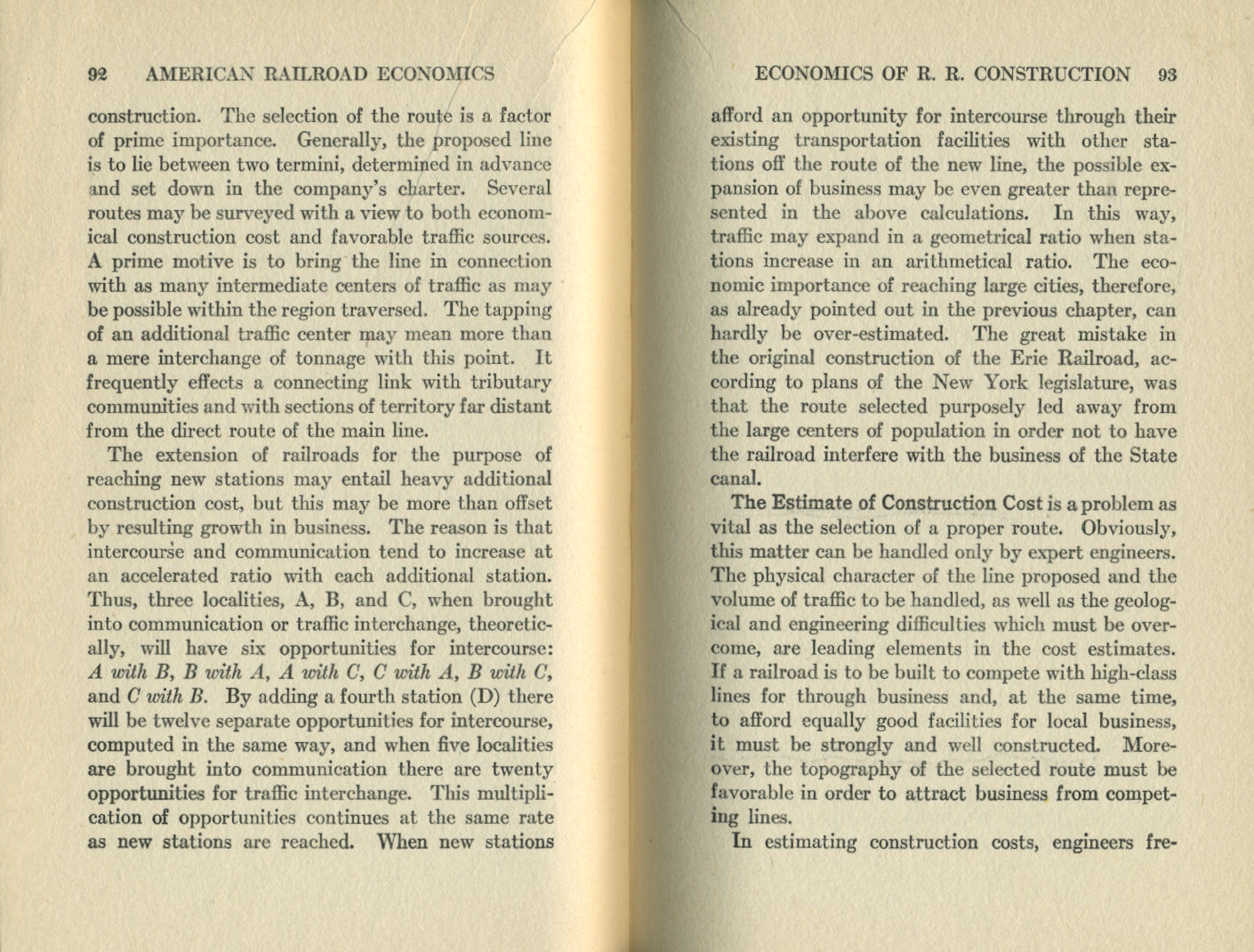 American Railroad Economics