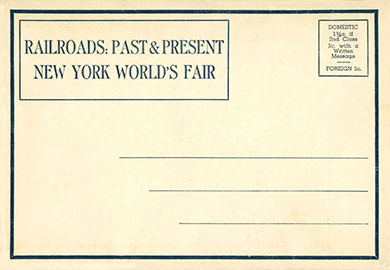 Railroads at the New York World's Fair Card
